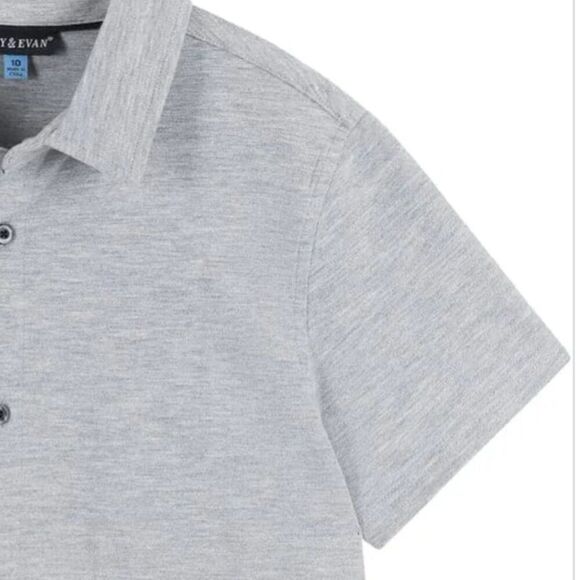 Andy & Evan Light Gray short sleeve button up knit shirt NWT size 10 - Picture 2 of 9